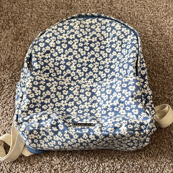 Madden Girl Blue Floral Mini Backpack - Picture 1 of 3